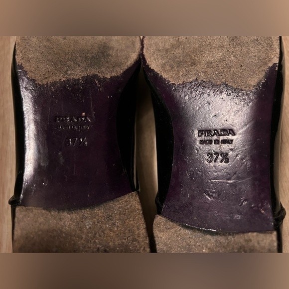 Prada Women’s Black Leather Oxford Dress Shoes Size 37.5 / 7.5 - Picture 11 of 13